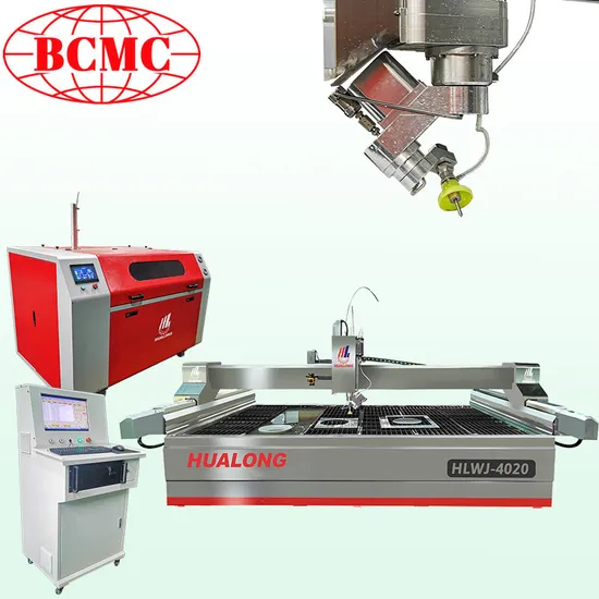 2025 Bcmc 3 Axis 5 Axis Stone Cutting Machine High Pressure Waterjet Cut 60 Degrees Angle with Water Abrasive CNC Water Jet Cutting Machine for Marble