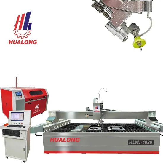Hualong Stone Machinery Waterjet Tile Steel Glass 5 Axis CNC Waterjet Cutting Machine for Granite Marble in Romania, Croatia, UK, Russia