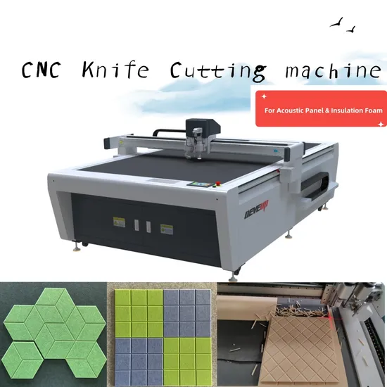 Polyester Fiber Felt Pet Acoustic Panel Phenolic Foam Insulation Board Rubber Wool CNC Router Cutter PE Plastic PVC Cotton Digital Knife Cutting Machine