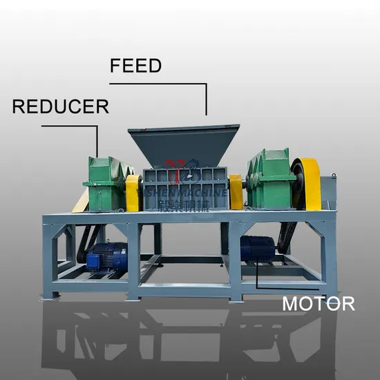 Automatic Double Shaft Scrap Rubber Tire Truck Tyre Recycling Tire Shredder Machine