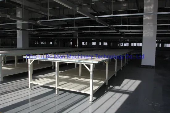 Double Layer Industrial Sewing Garment Cutting Table with Stainless Steel Edge