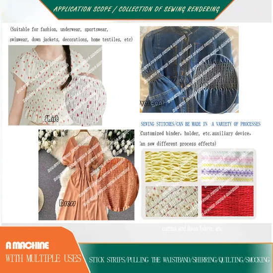 Versatile Professional Shirring Sewing Machine with Automatic Oil Supply Feature