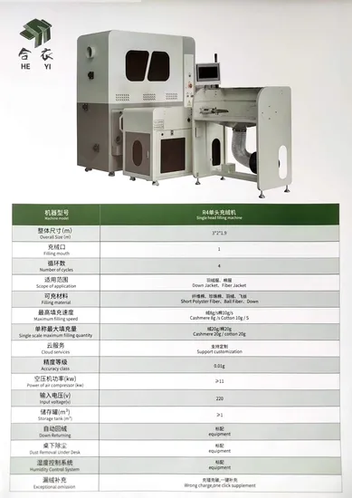 Heyi Single Head Four Weight Down Filling Machine