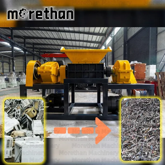 Plastic Bottle Shredder Crusher Machine New Double Shaft Design Meta/Plastic/Tyre Shredder
