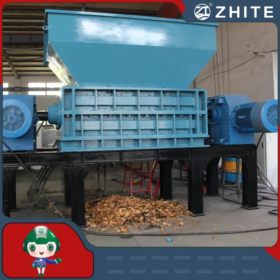 Rubber Tire/Plastic/Wood/Scrap Metal Crusher Recycling Double Shaft Shredder Manufacturer