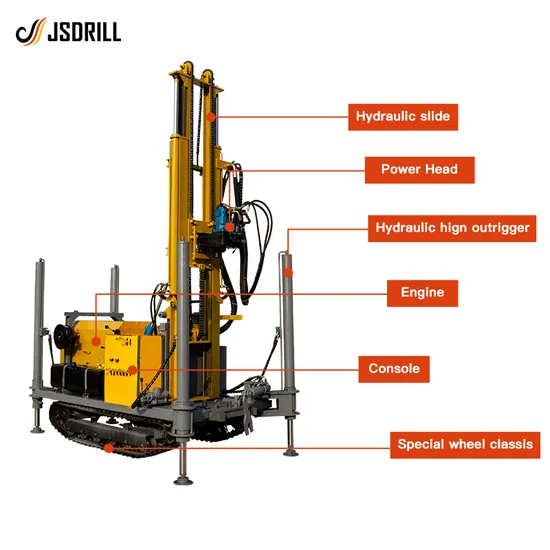 Portable Mini Rock Drill 300 Meters Crawler Power Head Water Well Drilling Rig