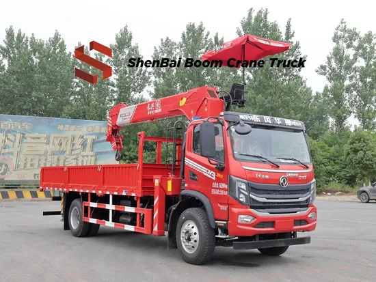 New Factory Supply 4X2 Truck Lorry Mounted Crane Shenbai 6ton 7ton 8ton Telescopic Boom Crane for Sale
