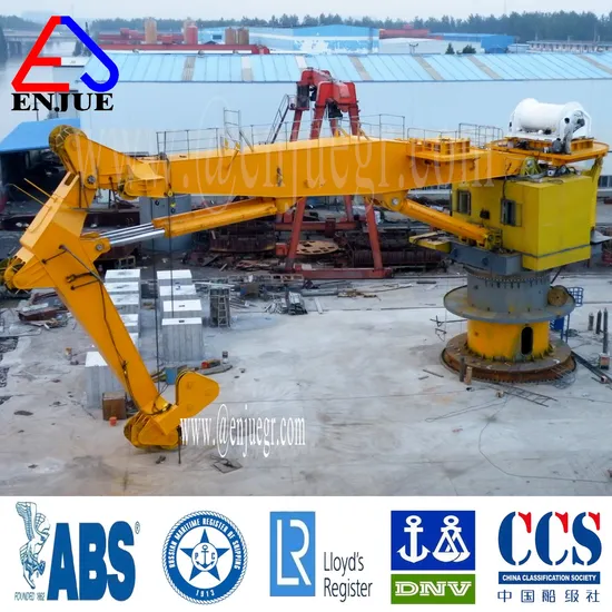 100ton ABS BV CCS RS Lr Approved Offshore Heavy Duty Ship Lifting Equipment Ahc Crane Hydraulic Articulate Folding/Knuckle Boom Pedestal Marine Deck Crane