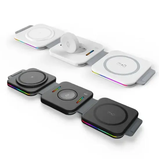 Customized Wholesale Foldable Portable Travel Magnetic 15W Fast Charger Wireless Charger