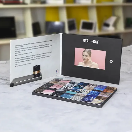 DIY Promotional Marketing Advertising Business Wedding 5 Inch LCD Display Pop up Video Book Digital Gift Card