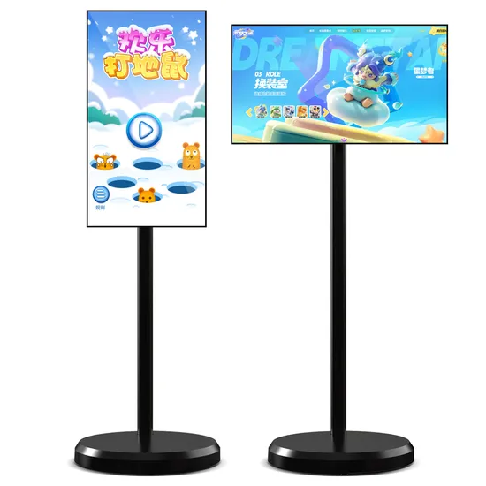 24 32 Inch Battery-Power Android in Cell LCD Touch Screen Gym Gaming Live Room Smart TV with Removable Scroll Wheels