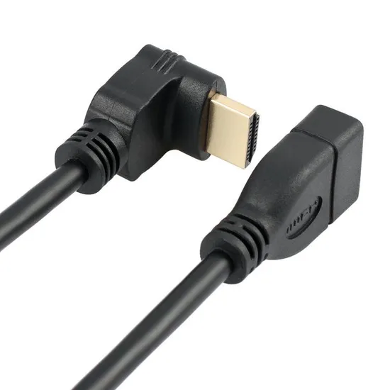 New design 0.15m ethernet 4K 3D 60hz 90 degree video cable HDMI male to female high speed extension cable for monitor and projector