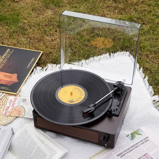 R108 Turntable Gramophone Vinyl Record Player HiFi Sound Bluetooth Turntable Lp Player