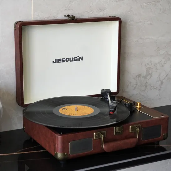 R103 3 Speed Vintage Vinyl Lp Record Player Turntable Gramophone Record Player with Bluetooth Transmitter