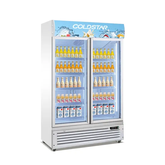 ETL Double Glass Door Fan Cooling Display Refrigerator Vertical Cold Beverage Cooler