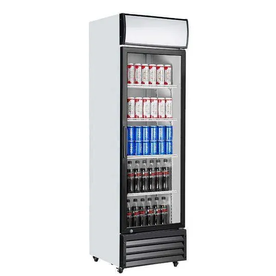 High Quality 360L Direct Cooling Beverage Refrigerator Display Freezer for Commercial