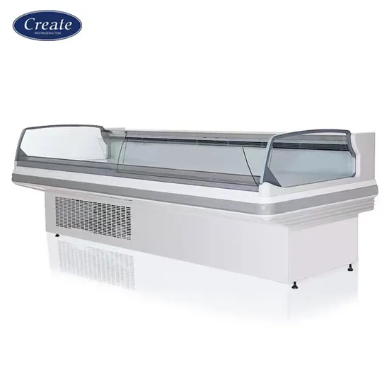 Supermarket and Stores Food, Fish, Fresh Meat Chiller Glass Display Refrigerator Showcase