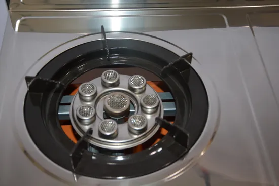 Standing Gas Stove with Sleek Stainless Steel Double Burners Home Appliance