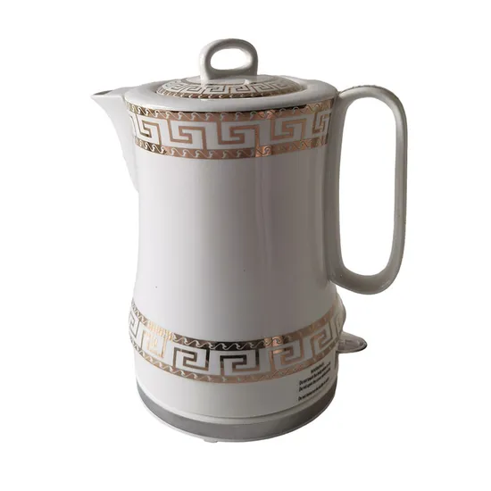 1.7L New Design Manufacturer Ceramic Electric Water Tea Kettle Cordless Golden Printing