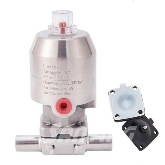 Pharmaceutical Stainless Steel Tc Clamp Sanitary Pneumatic Control Diaphragm Valve with Actuator