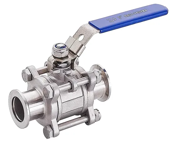 Customized Stainless Steel 3PCS Clamped Ball Valve Three-Piece ISO-Kf Flange Vacuum Valve
