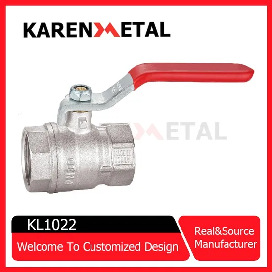 F/M OEM Gas/Water Control Nickel Plating Brass Ball Valve with Handle