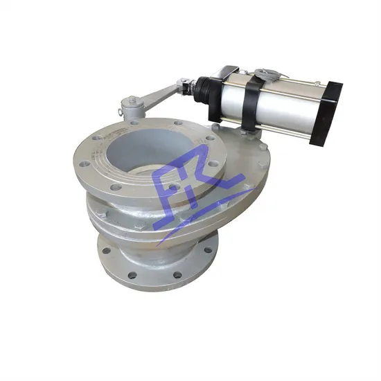Frz643tc Pneumatic Flanged End Anti Wear Ceramic Rotary Disc Feeding Gate Valve
