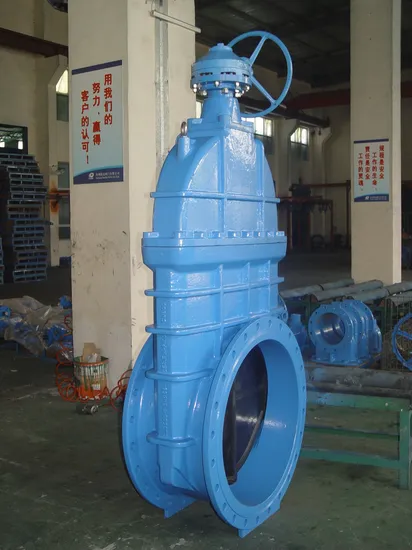 Double Flange Resilient Seated Gate Valve with Gearbox