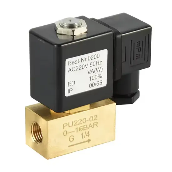1/4′′ PU220-02 2/2 Way Brass Water Valvula Solenoide Direct Acting Solenoid Valve 110VAC 220VAC 24VDC