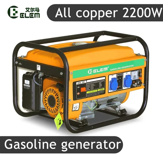 Taizhou Elem 2.0kw 2.2kw 2.5kVA 220V All Copper 168f Power Gasoline Generator