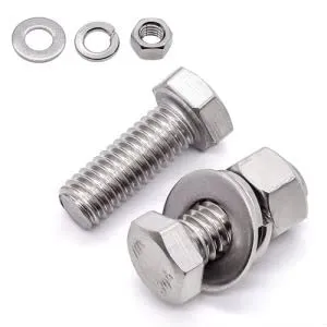 DIN931 DIN933 Hex Bolt Stainless Steel Hex Bolts Screws with Nuts Flat Washers Lock Washers
