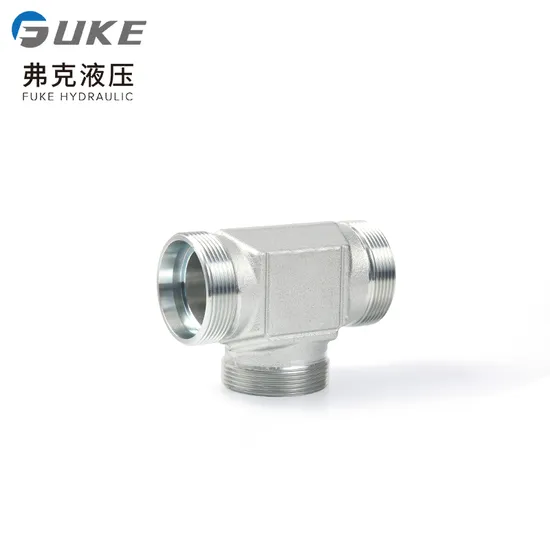 Carbon Steel Tee Fittings Three Way Pipe Thread Quick Connection