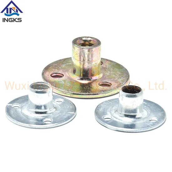 Professional Factory Supply Carbon Steel Zinc Plated Three Holes Round Base Weld Tee Nuts