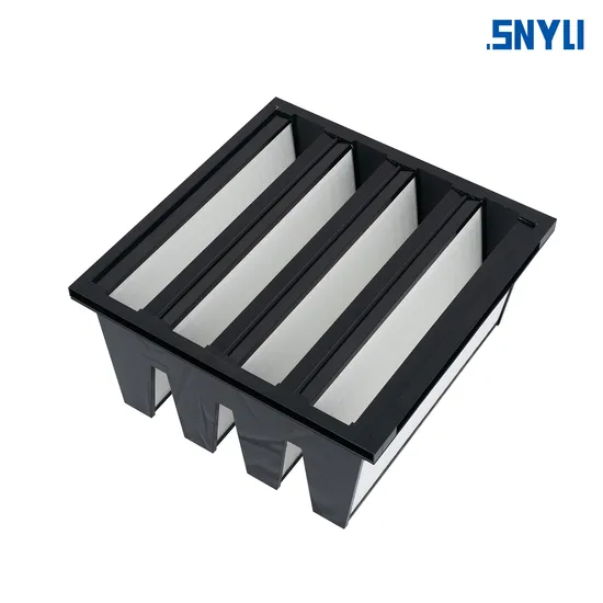 M6 F7 F8 F9 Medium Efficiency Glass Fiber Mini Pleat V-Bank Filter for Dust Collector