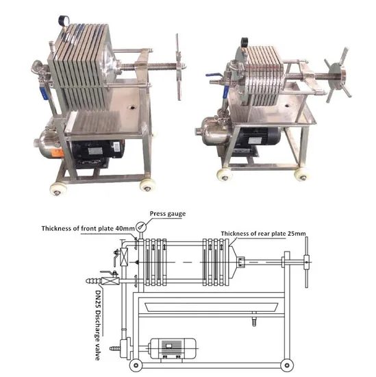 Small Movable Laboratory Stainless Steel Precision Plate Filter Pressure Machine