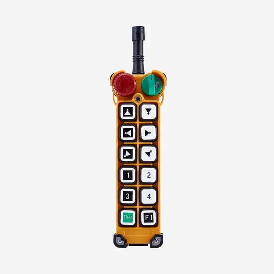 Telecontrol 12 Two-Step Push Buttons Overhead Crane Industrial Radio Remote Control with Mushroom EMS