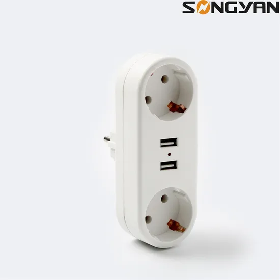 Hot Sale Germany Plug Wall Socket with 2 USB Ports Travel Adapter Plug