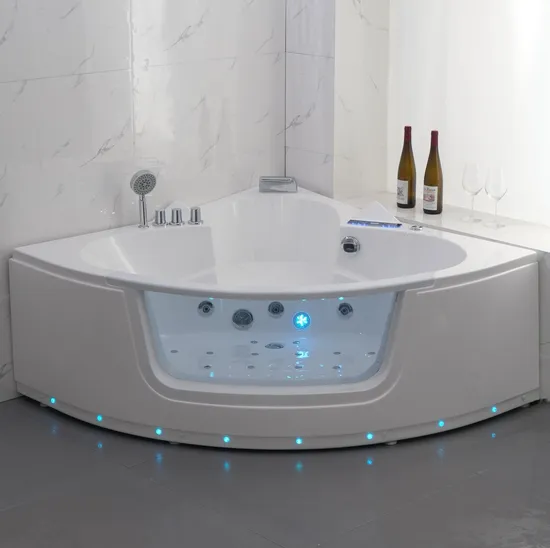 Corner Hydro Massage Bathtub with Front Glass 1500mm