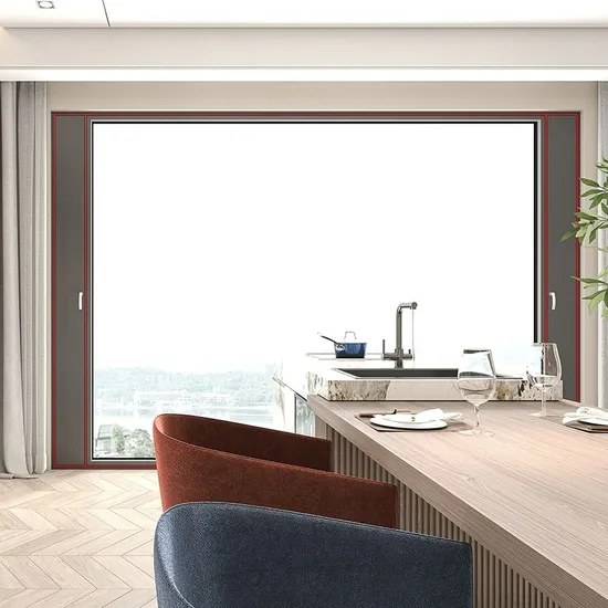 High-Precision Aluminum Material 5mm Tempered Glass Aluminum Double Sided System Window