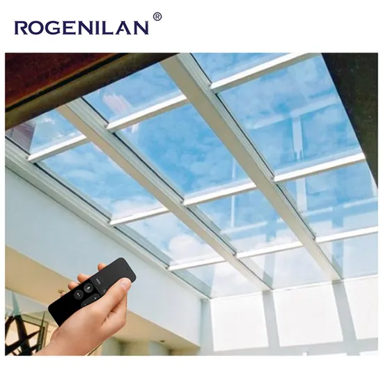 Automatic Aluminium Solar Electric LED Double Glass Sliding Skylight Roof Window with Blinds in Balcony
