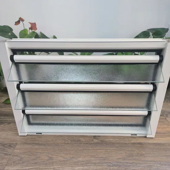 Manual Control Sun Shading Aluminium Profile Glass Plantation Louvers/Shutter/Jalousie/Blinds/Curtain Window Outdoor Unit Louver Window Automatic