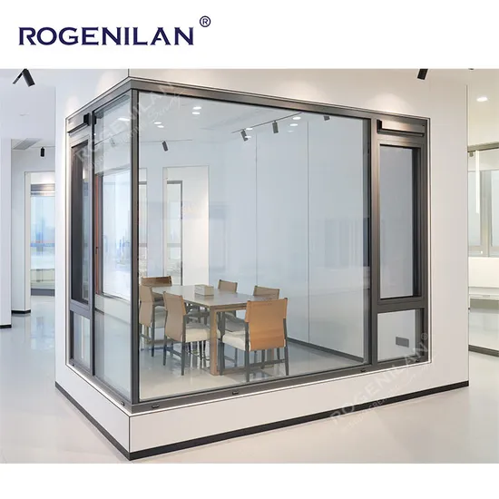 Custom Soundproof Black Aluminium Double Pane Glazed Lowes Glass Casement Windows Energy Efficient Best