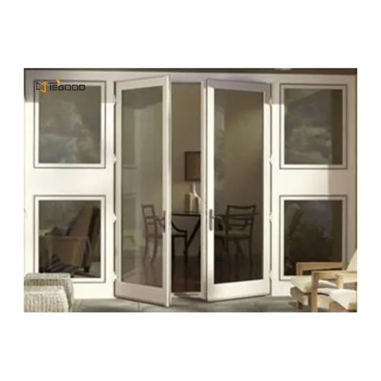 Customizable Sound Proof Double Pane Glass UPVC/PVC/Vinyl French/Casement/Hinged Door Villa