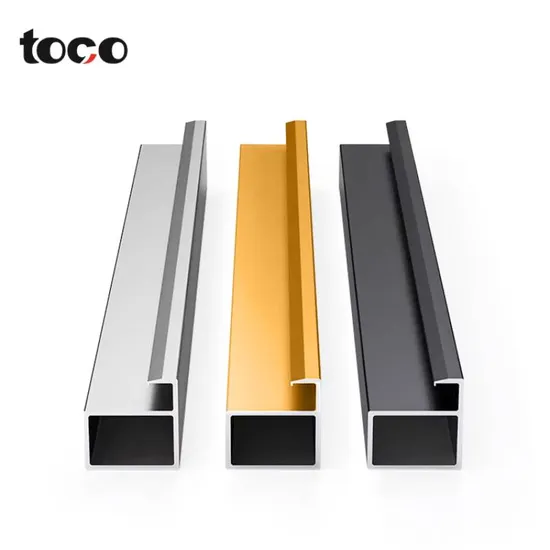 Fashion Pull Handles Profile Furniture Cabinet Glass Door Frame Aluminium Alloy Profile