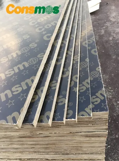 Linyi Consmos Factory Price 18mm Birch Core Black Concrete Formwork Film Faced Plywood