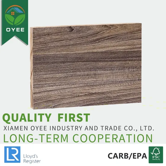 Fabricado En China 18mm Laminated/Melamine Plywood with Wood Grain for Cabinet