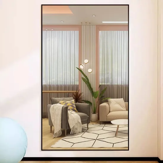 Cheap Large Size Simple Wall and Floor Standing Full Body Mirror Dressing Full Length Mirror Aluminum Framed