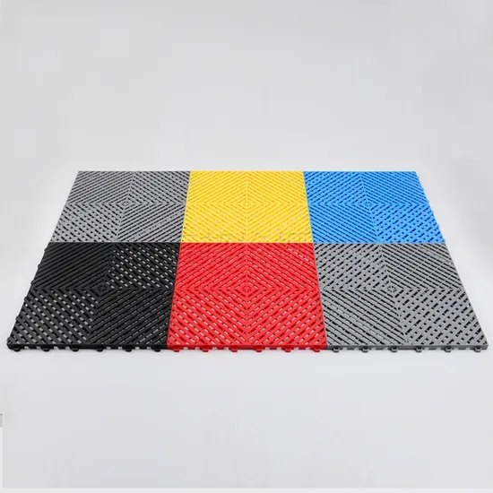Durable PVC Interlocking Garage Floor Tiles for Car Wash and Workshop - Waterproof Anti-Slip Multiple Colors