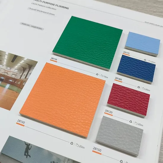 Litchi Pattern Indoor Sports Vinyl Flooring Sports Flooring Rolls