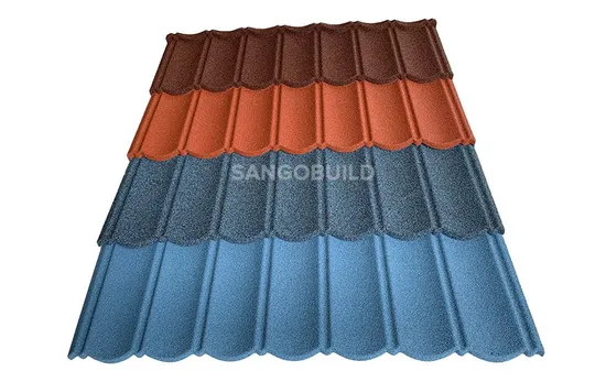 South Korean Stone Chips Coated Alu-Steel Euro Tiles Modern Roofing Materials 24 26 Gauge